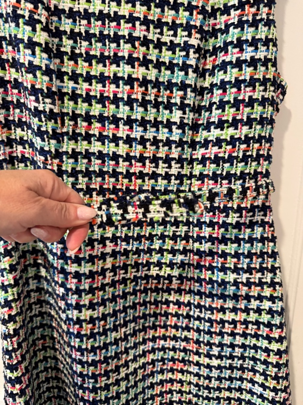 Kate Spade Women’s Black Tweed Multicolor Accents Detachable Belt 10 NWOT